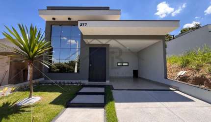Casa de luxo em condomínio no Park Gran Reserve, Indaiatuba-SP: 3 quartos, 3 suítes, 2 salas, 4 banheiros, 3 vagas, 138m².