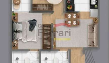 Apartamento 46m² Perdizes 2 dormitórios 2 banheiros  Salão de Festa Coworking FirePlace Playgroud