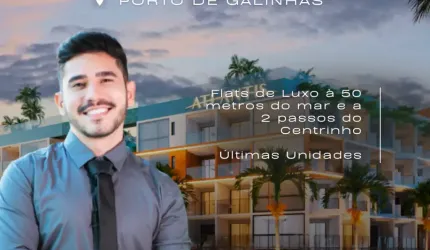 Apartamento em Porto de Galinhas | No Centrinho | 50 m do Mar | Serviços de Resort