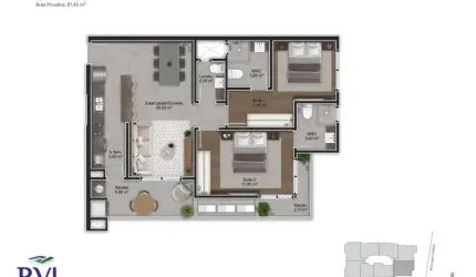 Trindade | Apartamento 2 suítes + 1 vg e hb