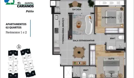 Venda | Carianos | Apartamento 2 quartos (1 suíte)