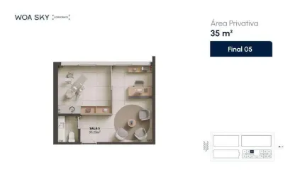 WOA Sky | Sala comercial com garagem
