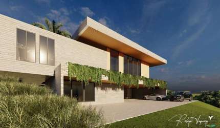 Casa moderna em construção no Aldeia do Vale com 4 suítes, elevador panorâmico e lazer completo
