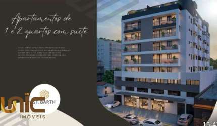 Lançamento no centro da cidade, apartamentos de 1 e 2 quartos