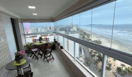Apto de 3 Dorm c/ 1 suíte, SACADA GOURMET, VISTA MAR, 132,1  m² de área útil. Bairro: MIRIM.