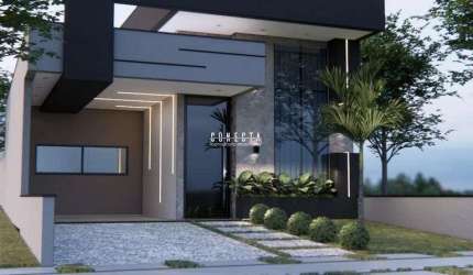 Casa Térrea Indaiatuba, Condomínio Gran Reserve com 3 suítes - 134 m²