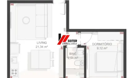 Apartamento 1 Dormitório à Venda no Teahupoo Santa Mônica