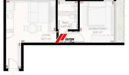 Apartamento 1 Dormitório com Sacada à Venda no Teahupoo Santa Mônica