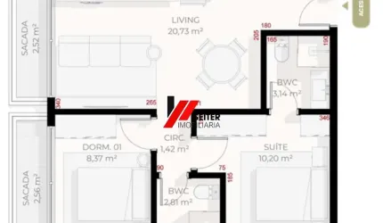 Apartamento à venda com 2 dormitórios sendo 1 suíte no Teahupoo Florianópolis