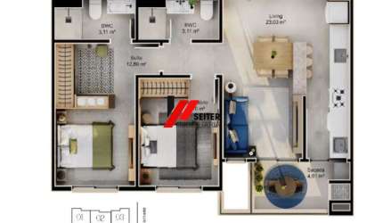 Apartamento a venda com 2 dormitórios sendo 1 suíte em Florianópolis