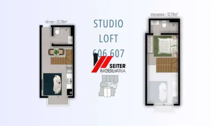 Loft de 39,56m2 com Planta Inteligente