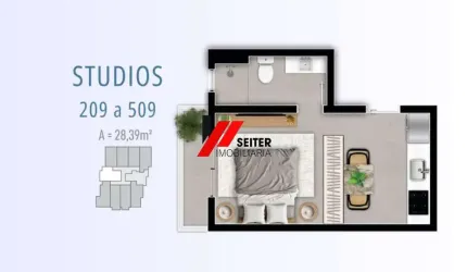 Studio de 28m² no Coração da Trindade