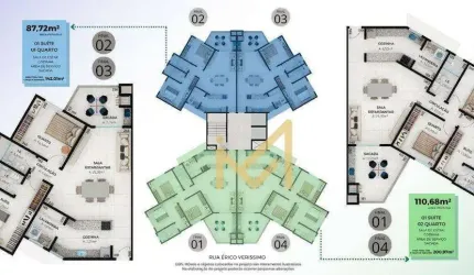 Apartamento com 1 dormitório, 01 suíte à venda, 87,72m² por R$ 435.000,00- Alto Alegre - Cascavel/PR