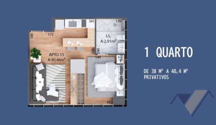 Apartamento com 1 dormitório à venda, 40 m² por R$ 574.305,57 - Centro - Cascavel/PR