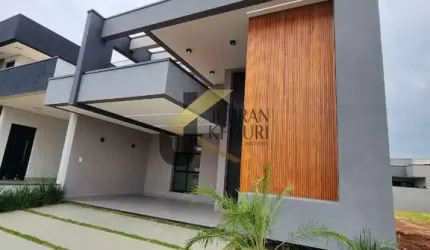 Casa nova à venda no condomínio Terras da Estância, Paulínia, com 3 quartos (1 suíte), lazer comum e garagem para 2 carros.