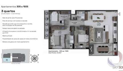 Apartamento de 3 dorms no bairro Estreito