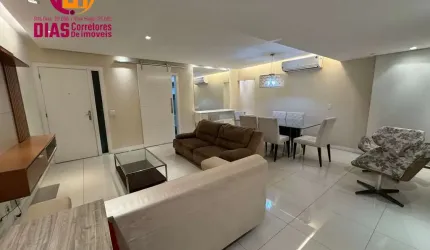 Alugo em exclusividade e  Super Oportunidade apartamento mobiliado com 106m² no Brisas Clube mobiliado, 3/4, sendo 01 gabinete, 01 suíte, 2 vagas cobertas e soltas com total Infraestrutura - Paralela 