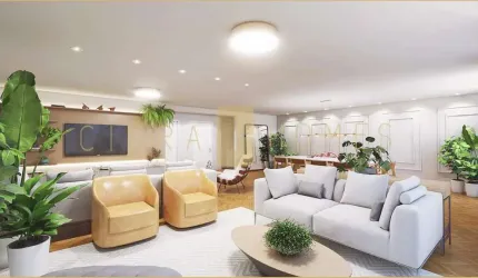 Apartamento à venda, 220m², luminoso, 3 suítes, 2 vagas, coração de Higienópolis