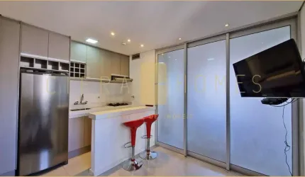 Studio mobiliado, moderno e com vista, próximo à Av. Paulista e grandes conveniências.