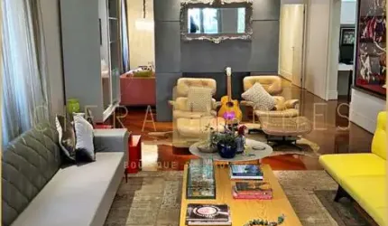 Apartamento exclusivo de 200 m², andar inteiro, com varanda, salas amplas, escritório e suíte com c
