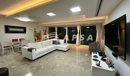 COBERTURA DUPLEX 4 QUARTOS NA BARRA DA TIJUCA.NO PRIMEIRO PAVIMENTO: UMA SALA MUITO AMPLA, QUE CONTA