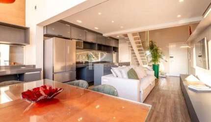 Apartamento duplex, mobiliado, 60 m2, 1 suíte, 1 vaga, à venda, Bela Vista.