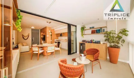 Apartamento Garden alto padrão, 3 quartos com suíte, 3 vagas, ampla área externa com 131m², lazer, frente. Localização privilegiada no Santa Helena!