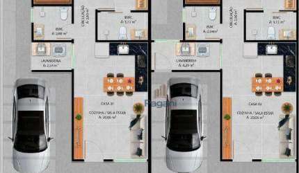 Casa com 2 dormitórios à venda, 80 m² por R$ 405.990,00 - Forquilhas - São José/SC