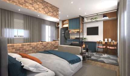 Studio 31m² novo   dormitório, 1 banheiro e 1 sala, com lazer Pinheiros
