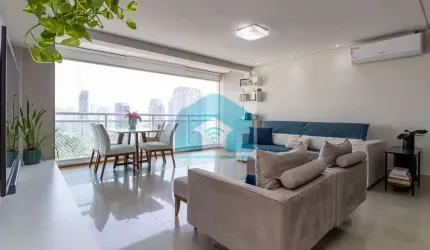Cobertura duplex mobiliada no Brooklin com amplo terraço e vista livre 154m²