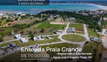 Lote em Enseada Praia Grande à 600m da Praia - R$ 110.000,00