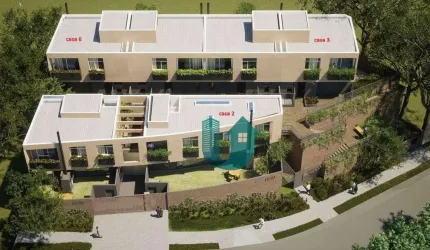 Casas duplex novas em condomínio no Ecoville - 3 quartos c/ suite e 2 vagas no subsolo, quintal com grama.