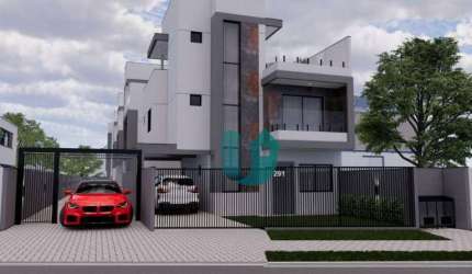 Sobrado triplex novo com 3 suites e 2 vagas no Capão Raso - Última unidade