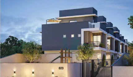 Sobrado triplex em condomínio com 3 quartos, sendo 1 suite e 2 vagas - Bacacheri