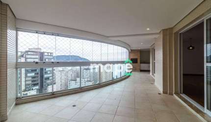 Apartamento com 3 dormitórios à venda, 204 m² por R$ 3.250.000,00 - Embaré - Santos/SP