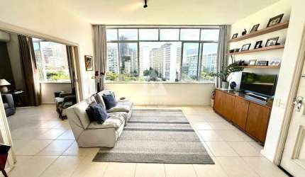 Apartamento espaçoso com 3 Quartos, em andar alto, com vista livre espetacular para o mar e o Cristo Redentor
