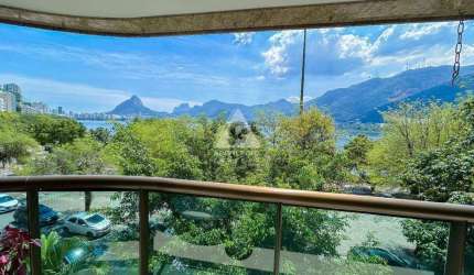 Apartamento reformado de 153m² na Lagoa com 3 suítes, vista Magnífica e 3 vagas