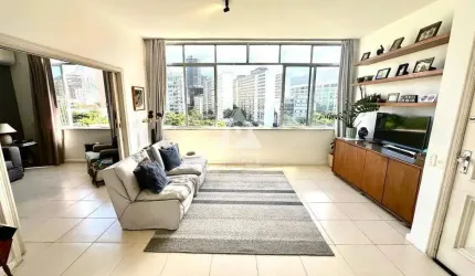 Apartamento espaçoso com 3 Quartos, em andar alto, com vista livre espetacular para o mar e o Cristo Redentor
