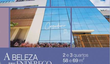 Apartamento 2/4 sendo 1 suíte 58 m2 Orquidário Parque Bela Vista