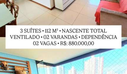 Lindo Apartamento 3 Suítes à Venda na Pituba – Nascente Total | 112 m²
