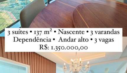 Apartamento 3 suítes 137 m2 Vista mar Colina A Patamares