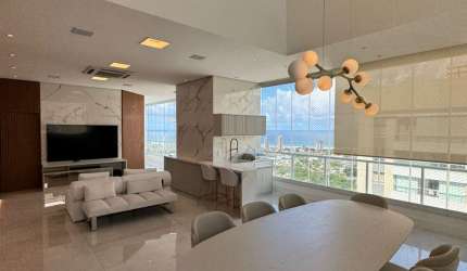 Cobertura linear 3 suites 220 m2 alto padrao, mobiliada no Platno Greenville Patamares