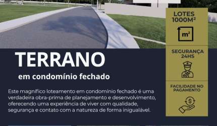 Terreno de 1000mts em condominio de chacaras.