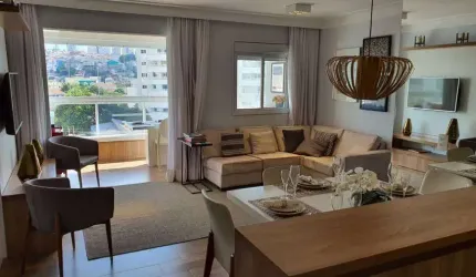 Apartamento pronto e mobiliado de 72 M² com 2 dormitórios, 2 vagas e depósito.