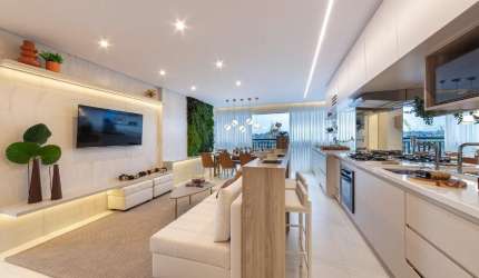 Apartamento pronto de 74 metros quadrados com 3 dormitórios e lavabo, vaga livre e determinada..