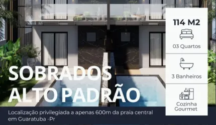 EXCELENTE SOBRADO ALTO PADRÃO GUARATUBA COM PISCINA BREJATUBA