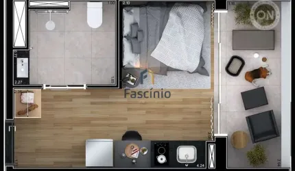 Apartamento com 1 quarto à venda na Avenida Santo Amaro, 3800, Brooklin Paulista, São Paulo por R$ 435.000