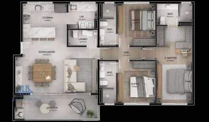 Apartamento com 3 dormitórios à venda, 128 m² por R$ 2.134.500,00 - Cacupé - Florianópolis/SC