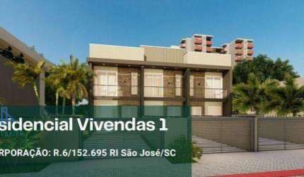 Sobrado à venda, 74 m² por R$ 440.000,00 - Areias - São José/SC