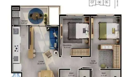 Apartamento com 2 dormitórios à venda, 64 m² por R$ 1.000.000,00 - Cacupé - Florianópolis/SC